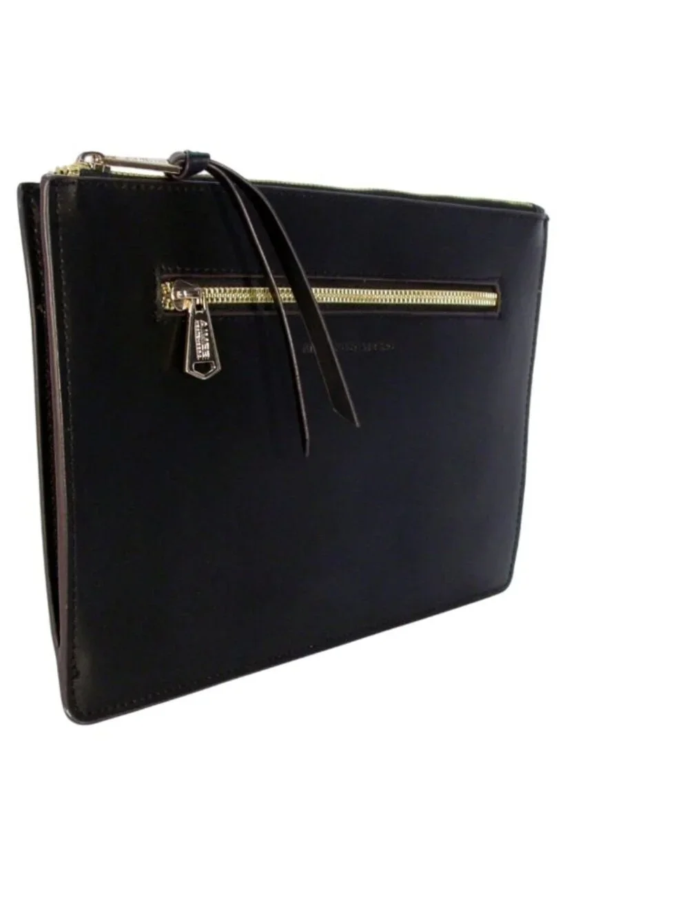 AIMEE KESTENBERG Sicily $128 Black Leather Zip Organizer Clutch Pouch - Picture 2 of 8
